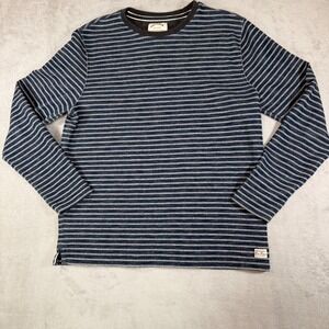 FatFace Mens Long Sleeve Striped Crew Neck Top Navy Grey Large 09847 BLU-NAVY